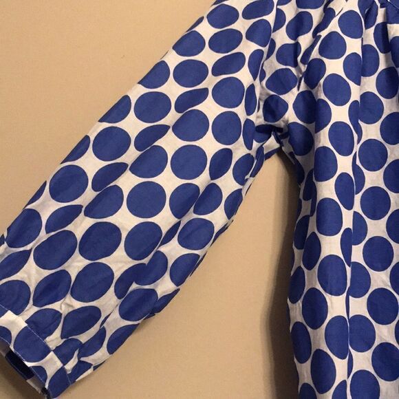 Larsen Gray Blue Polka Dot Blouse - Size Large - Picture 4 of 10